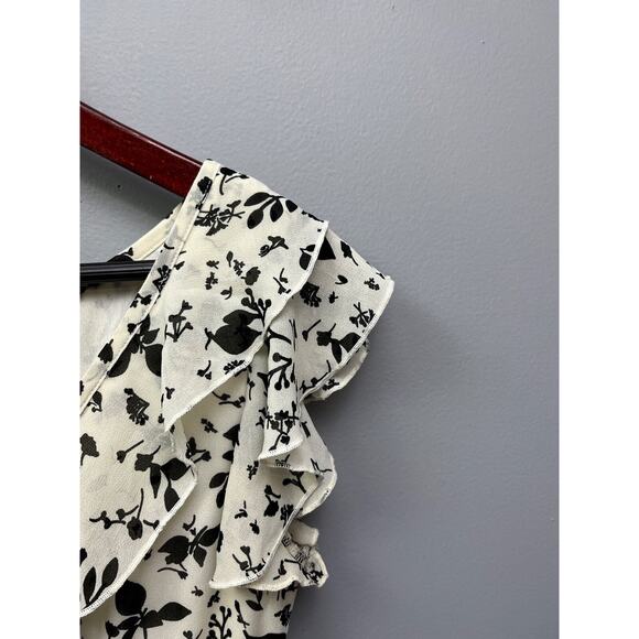 CONVERSE Dress Womens small floral dress cap sleeves ruffles feminine Skater - Picture 6 of 7